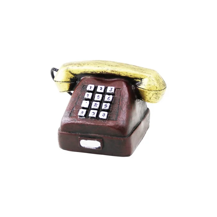 ANKESÖRLÜ TELEFON VİNTAGE DEKORATİF BİBLO 9.5X9.5CM REÇİNE (5047)