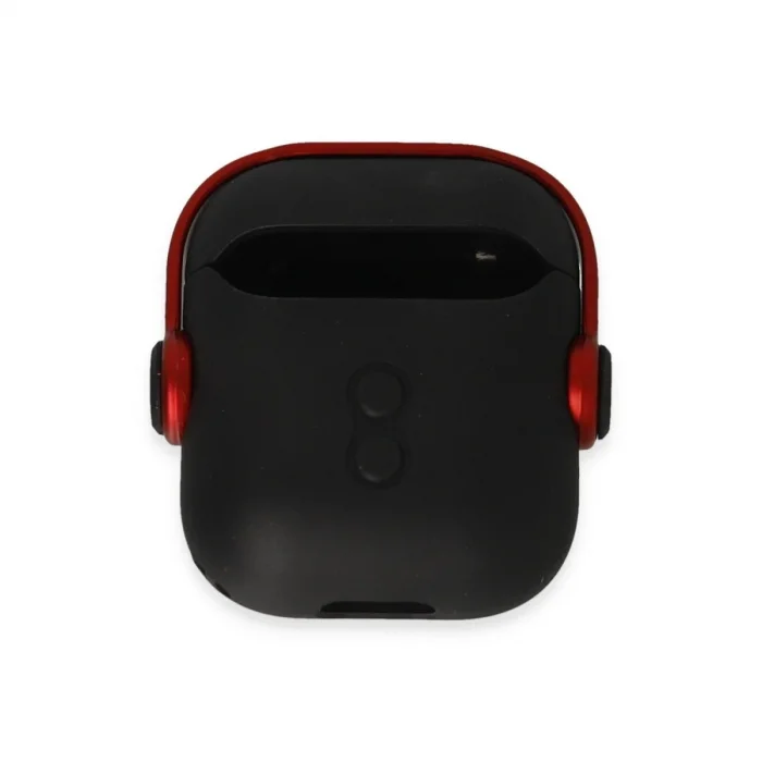 Apple Airpods 2 (2.nesil) Cool Kılıf - Siyah-kırmızı