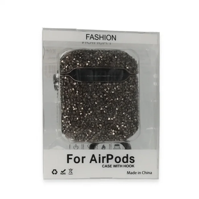 Apple Airpods 2 (2.nesil) Mira Taşlı Kılıf - Siyah