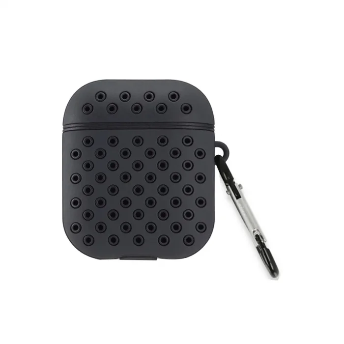 Apple Airpods 2 (2.nesil) Spor Delikli Kılıf - Siyah-siyah