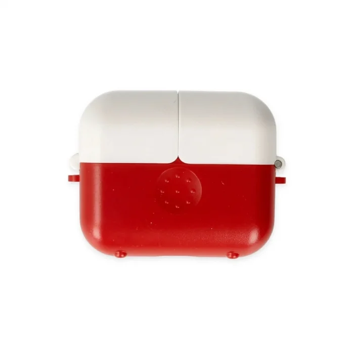 Apple Airpods 3 (3.nesil) Basmalı Kılıf - Kırmızı-beyaz