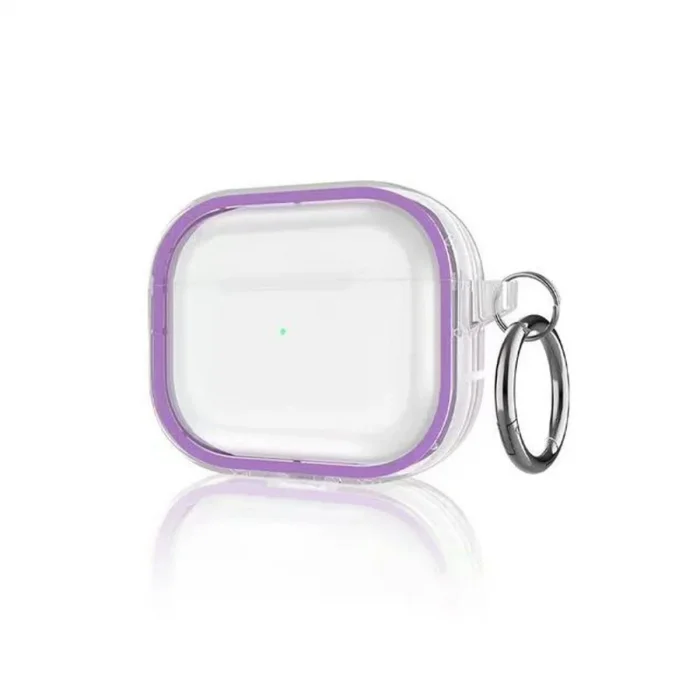 Apple Airpods Pro 2 (2.nesil) Shiny Şeffaf Kılıf - Mor