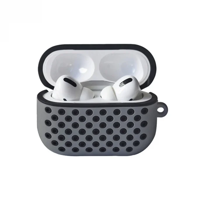 Apple Airpods Pro 2 (2.nesil) Spor Delikli Kılıf - Gri-siyah