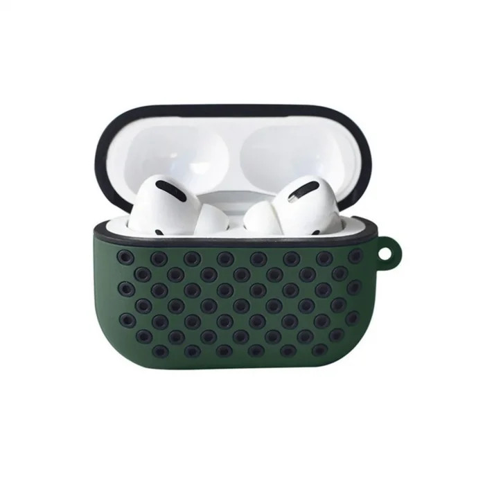 Apple Airpods Pro 2 (2.nesil) Spor Delikli Kılıf - Haki Yeşil-siyah