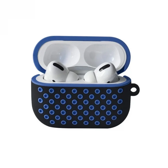 Apple Airpods Pro 2 (2.nesil) Spor Delikli Kılıf - Siyah-mavi