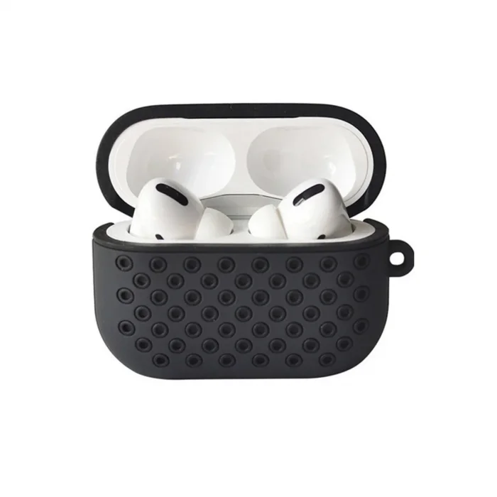 Apple Airpods Pro 2 (2.nesil) Spor Delikli Kılıf - Siyah-siyah