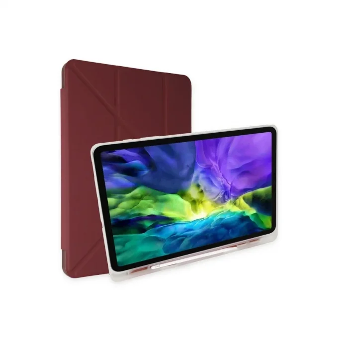 Apple İpad 2022 10.9 (10.nesil) Kılıf Kalemlikli Mars Tablet Kılıfı - Mürdüm