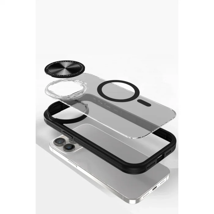 Apple İphone 11 Kılıf Teleskop Lens Magsafe Silikon Kapak - Siyah