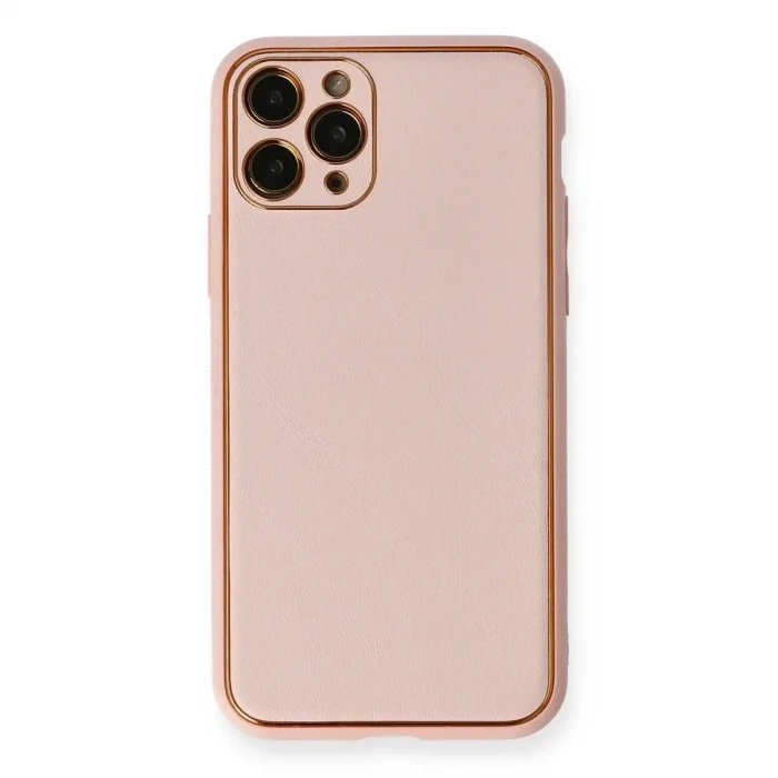 İphone 11 Pro Kılıf Coco Deri Silikon Kapak - Pembe