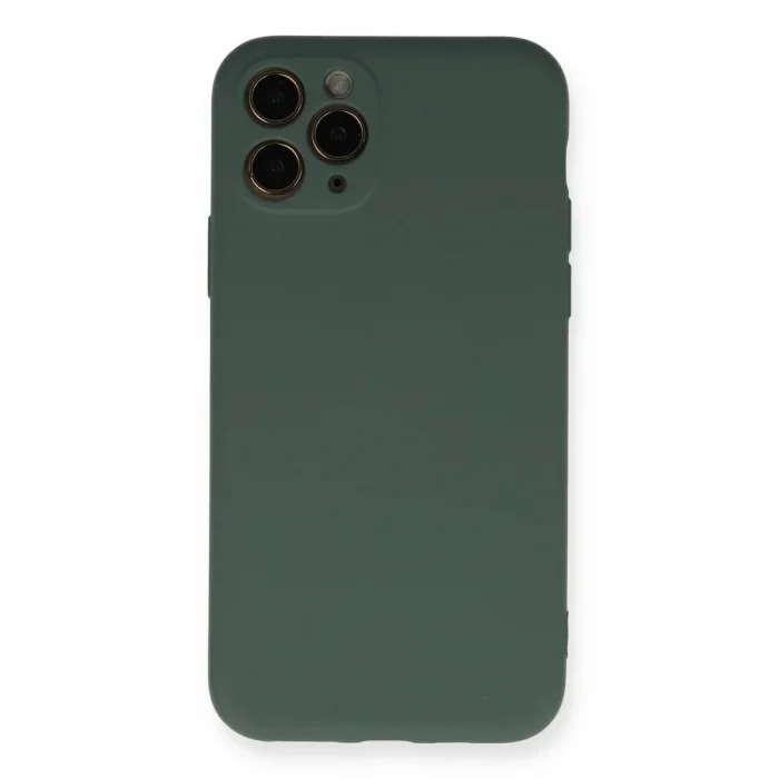 İphone 11 Pro Kılıf Nano İçi Kadife Silikon - Koyu Yeşil