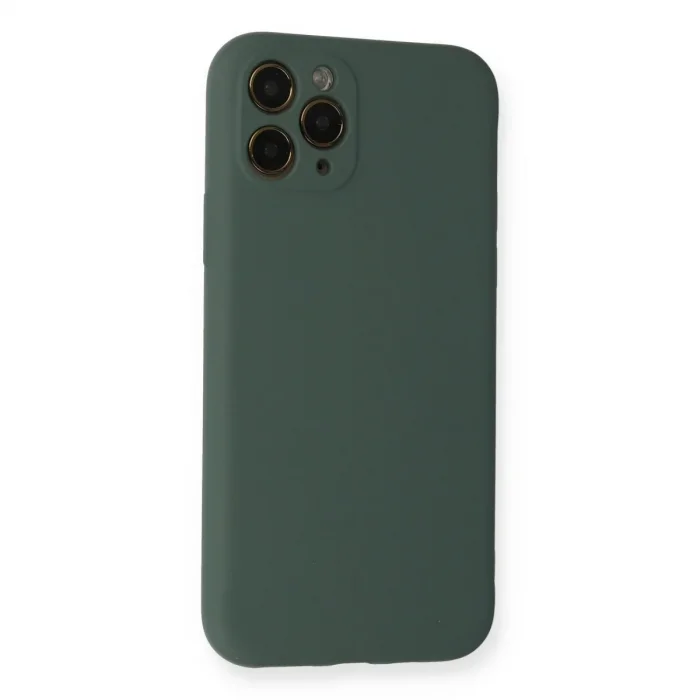 İphone 11 Pro Kılıf Nano İçi Kadife Silikon - Koyu Yeşil