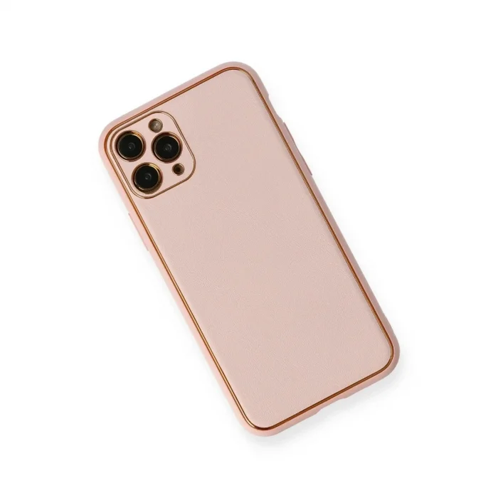 İphone 11 Pro Max Kılıf Coco Deri Silikon Kapak - Pembe