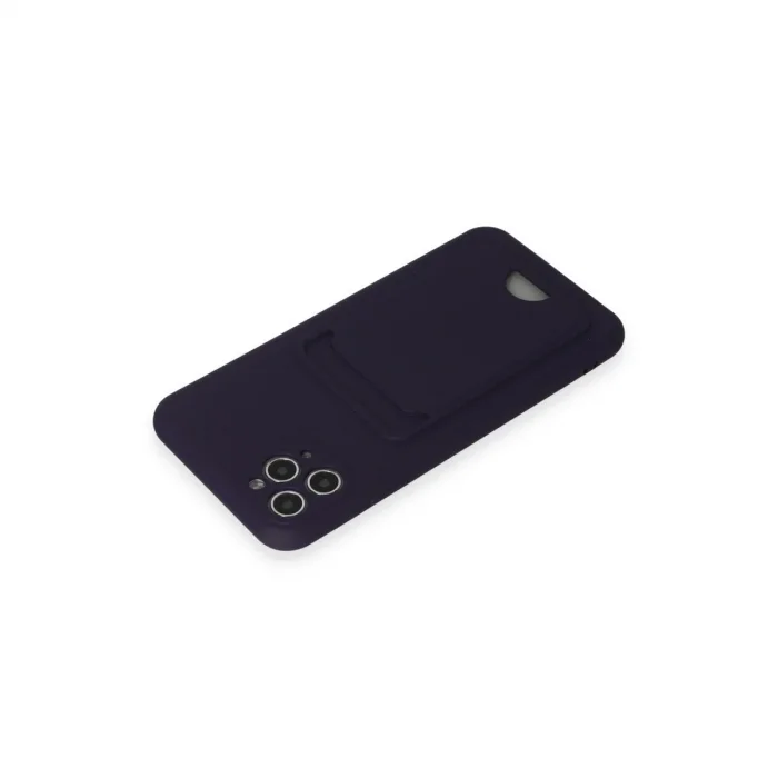Apple İphone 11 Pro Max Kılıf Kelvin Kartvizitli Silikon - Derin Mor