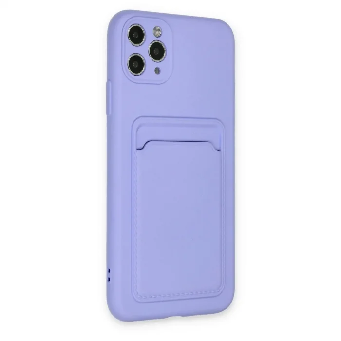 Apple İphone 11 Pro Max Kılıf Kelvin Kartvizitli Silikon - Lila