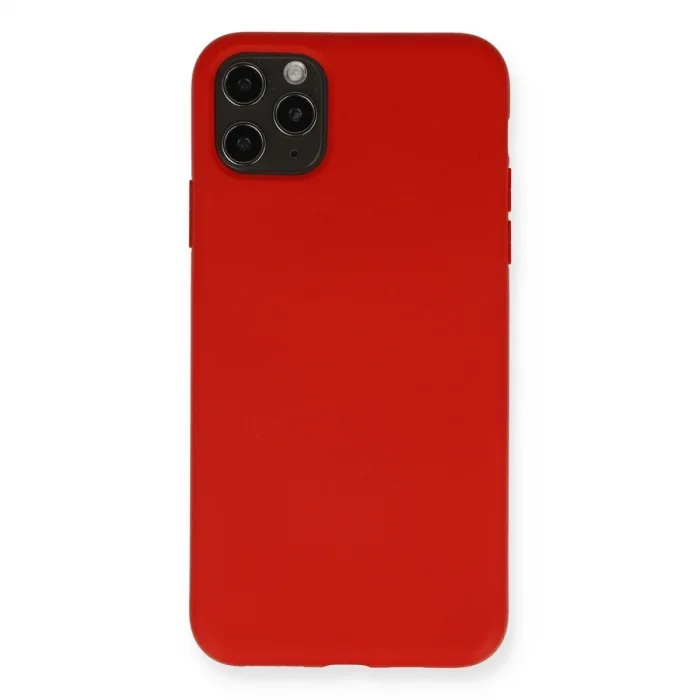 İphone 11 Pro Max Kılıf Nano İçi Kadife Silikon - Kırmızı