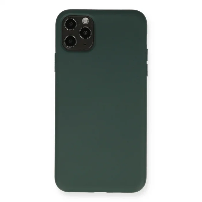İphone 11 Pro Max Kılıf Nano İçi Kadife Silikon - Koyu Yeşil