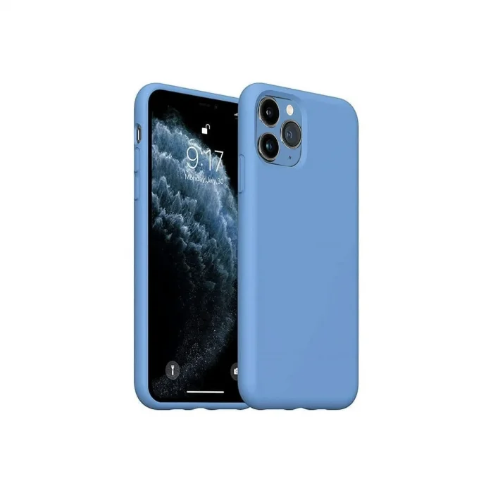 Apple İphone 11 Pro Max Kılıf Nano İçi Kadife Silikon - Mavi