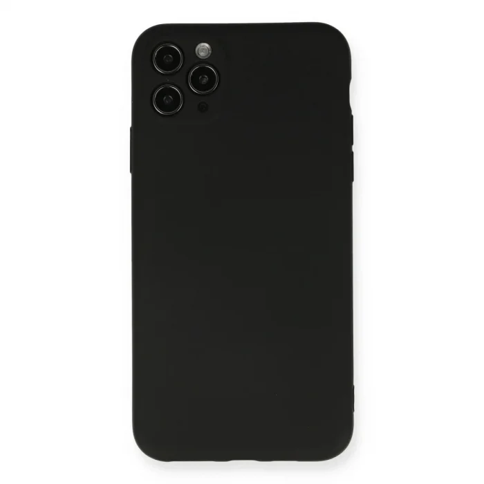 İphone 11 Pro Max Kılıf Nano İçi Kadife Silikon - Siyah