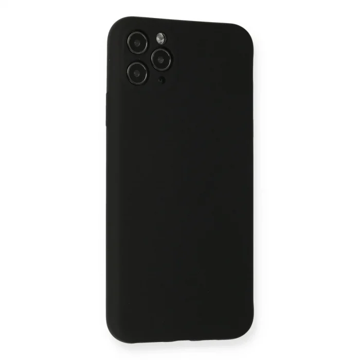 İphone 11 Pro Max Kılıf Nano İçi Kadife Silikon - Siyah