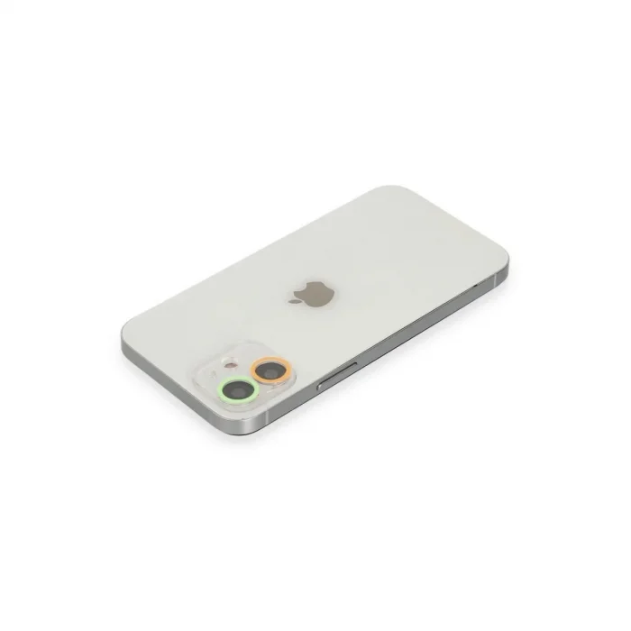 Apple İphone 11 Renkli Kamera Lens Koruma Cam - Turuncu-yeşil