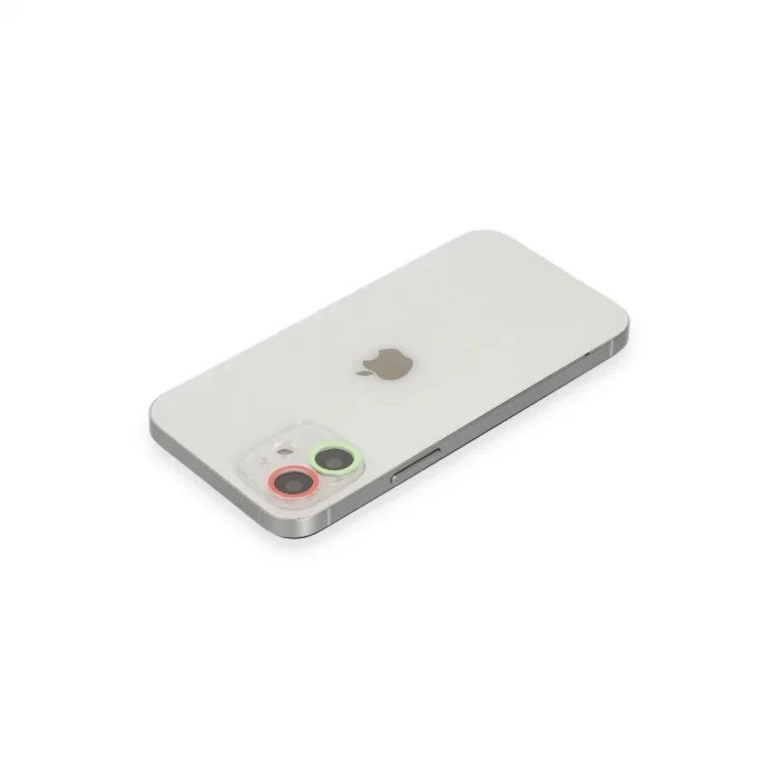 Apple İphone 11 Renkli Kamera Lens Koruma Cam - Yeşil-pembe
