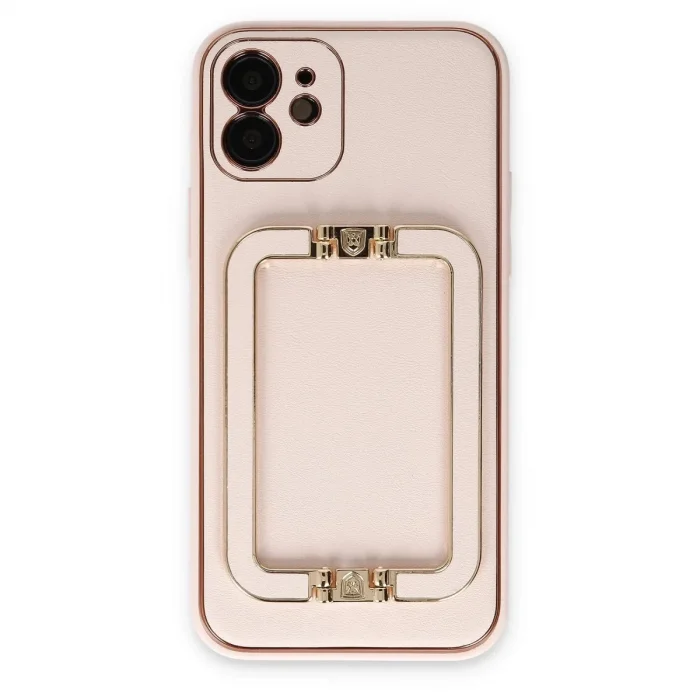 İphone 12 Kılıf Coco Elit Kapak - Pudra