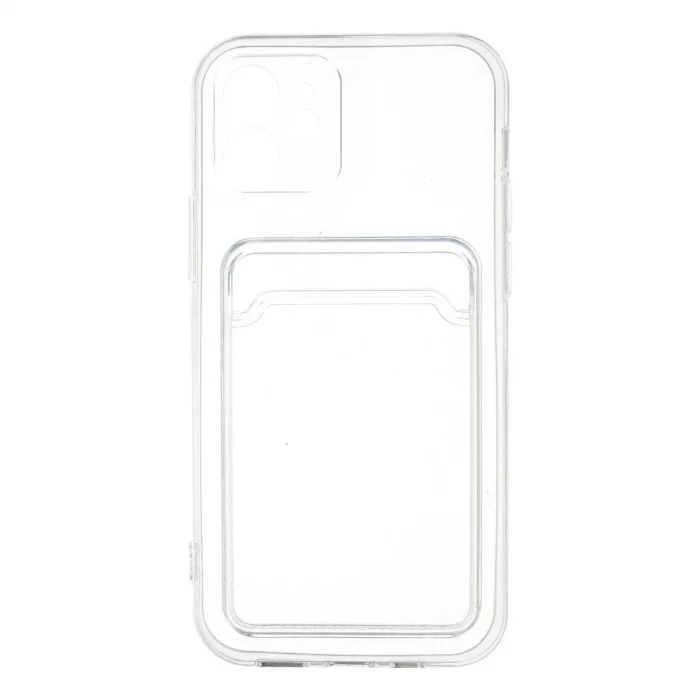 Apple İphone 12 Kılıf Kart Şeffaf Silikon - Şeffaf