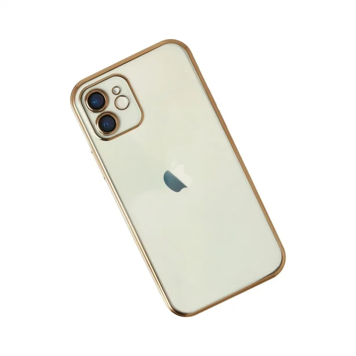 Apple İphone 12 Kılıf Razer Lensli Silikon - Gold