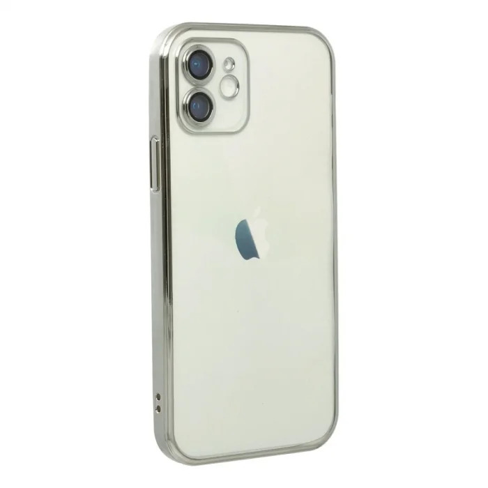 Apple İphone 12 Kılıf Razer Lensli Silikon - Gümüş
