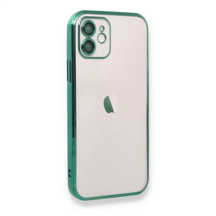 Apple İphone 12 Kılıf Razer Lensli Silikon - Yeşil