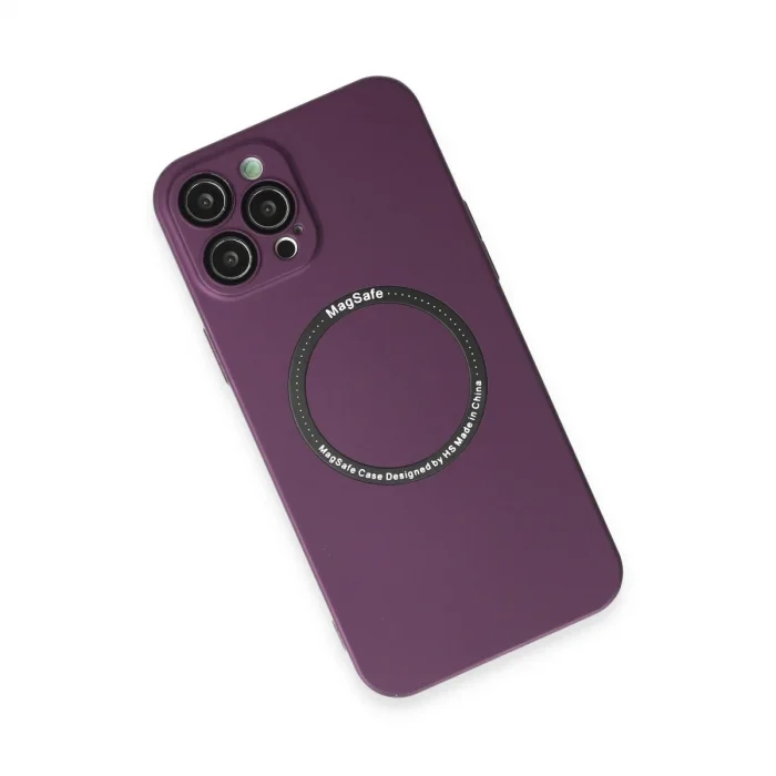 Apple İphone 12 Pro Kılıf Jack Magneticsafe Lens Silikon - Mürdüm