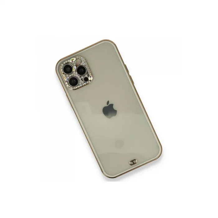Apple İphone 12 Pro Kılıf Liva Taşlı Silikon - Beyaz