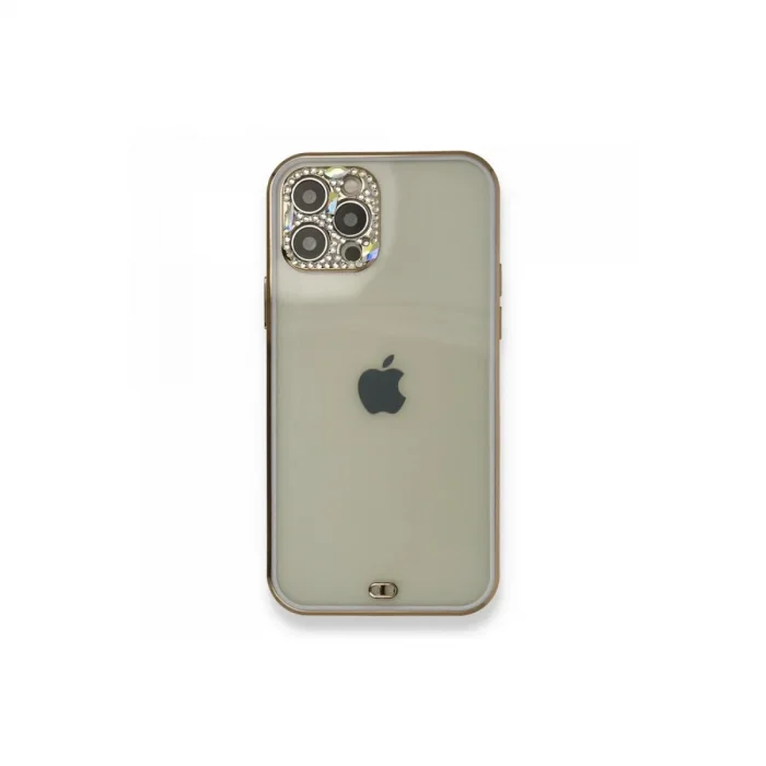 Apple İphone 12 Pro Kılıf Liva Taşlı Silikon - Mor