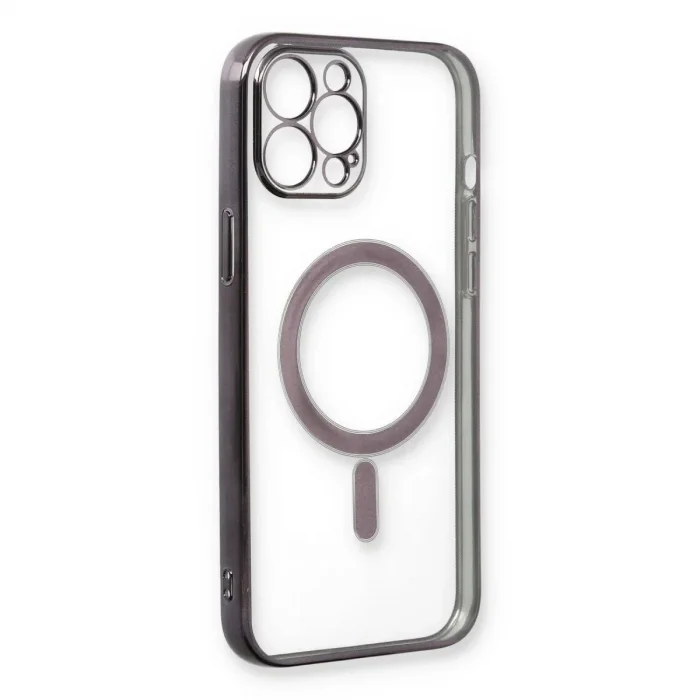 İphone 12 Pro Kılıf Magneticsafe Lazer Silikon - Siyah