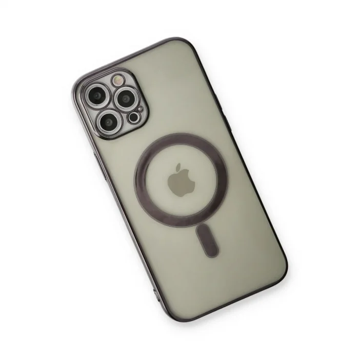 İphone 12 Pro Kılıf Magneticsafe Lazer Silikon - Siyah