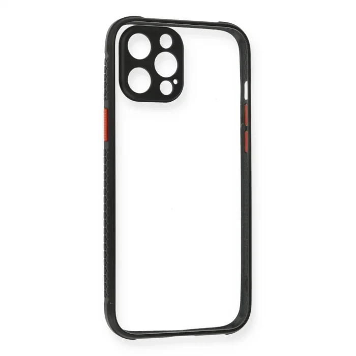 İphone 12 Pro Kılıf Miami Şeffaf Silikon - Siyah