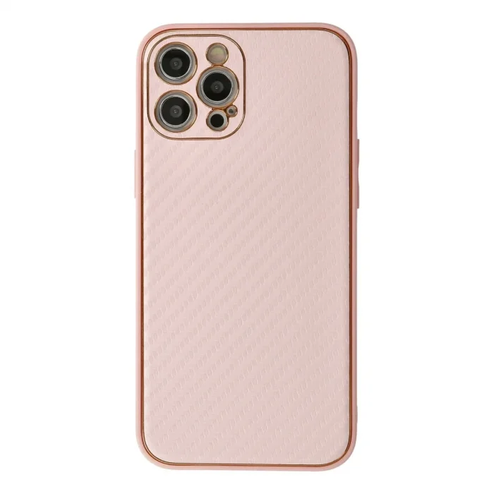 Apple İphone 12 Pro Max Kılıf Coco Karbon Silikon - Pembe