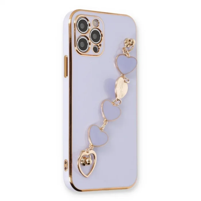 İphone 12 Pro Max Kılıf Esila Silikon - Lila