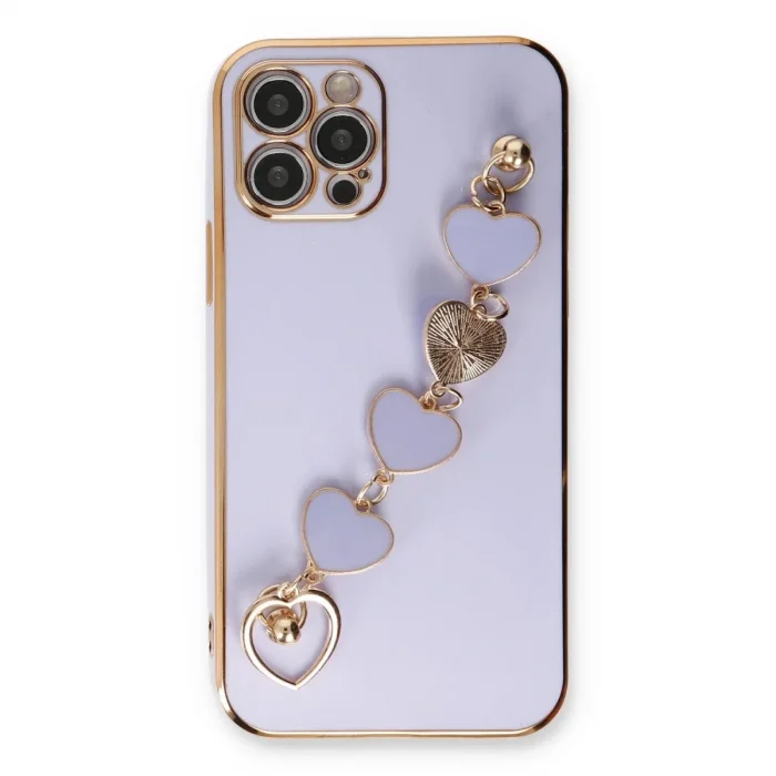 İphone 12 Pro Max Kılıf Esila Silikon - Lila