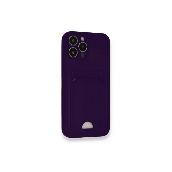 İphone 12 Pro Max Kılıf Kelvin Kartvizitli Silikon - Derin Mor