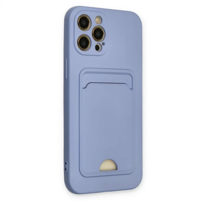 Apple İphone 12 Pro Max Kılıf Kelvin Kartvizitli Silikon - Lila