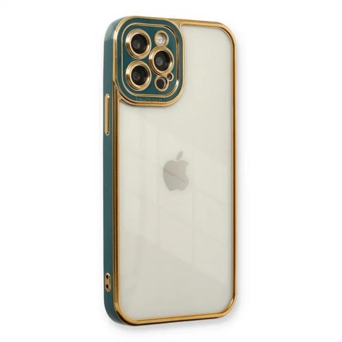 İphone 12 Pro Max Kılıf Liva Lens Silikon - Yeşil