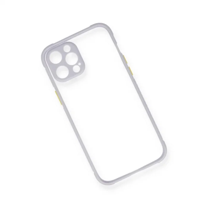 İphone 12 Pro Max Kılıf Miami Şeffaf Silikon - Lila