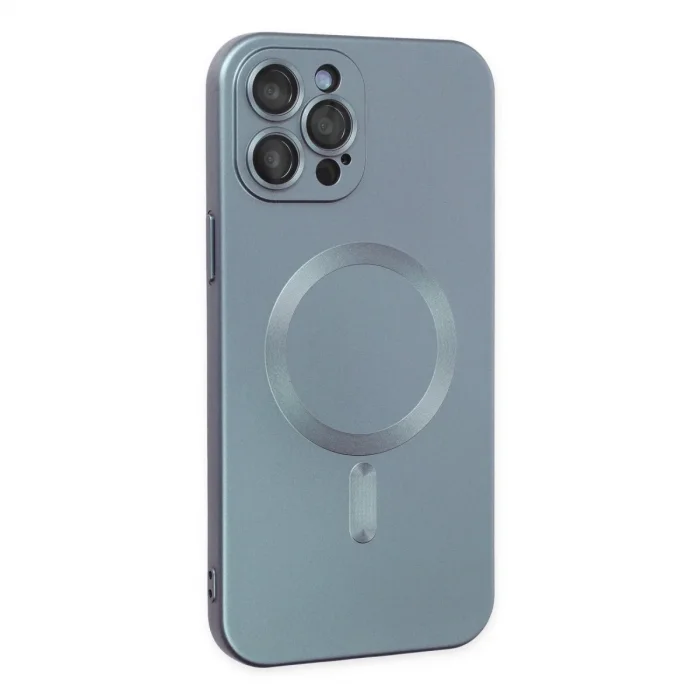 Apple İphone 12 Pro Max Kılıf Moshi Lens Magneticsafe Silikon - Sierra Blue