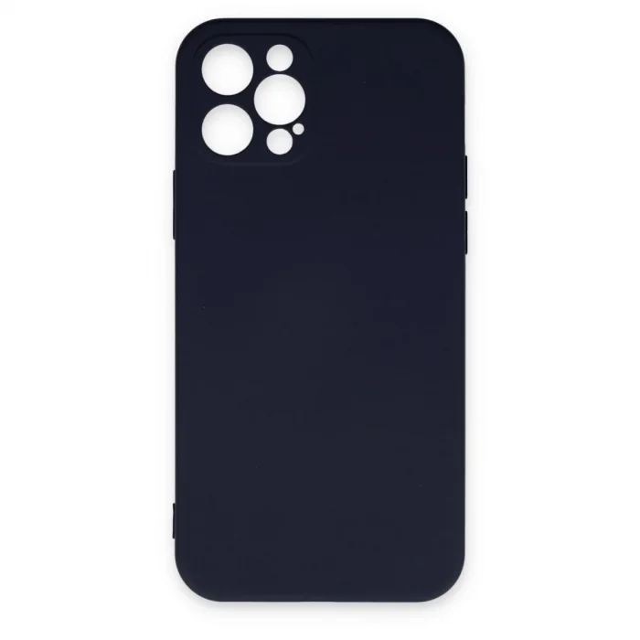 İphone 12 Pro Max Kılıf Nano İçi Kadife Silikon - Lacivert