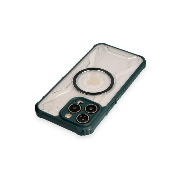 Apple İphone 12 Pro Max Kılıf Prag Magneticsafe Kapak - Koyu Yeşil