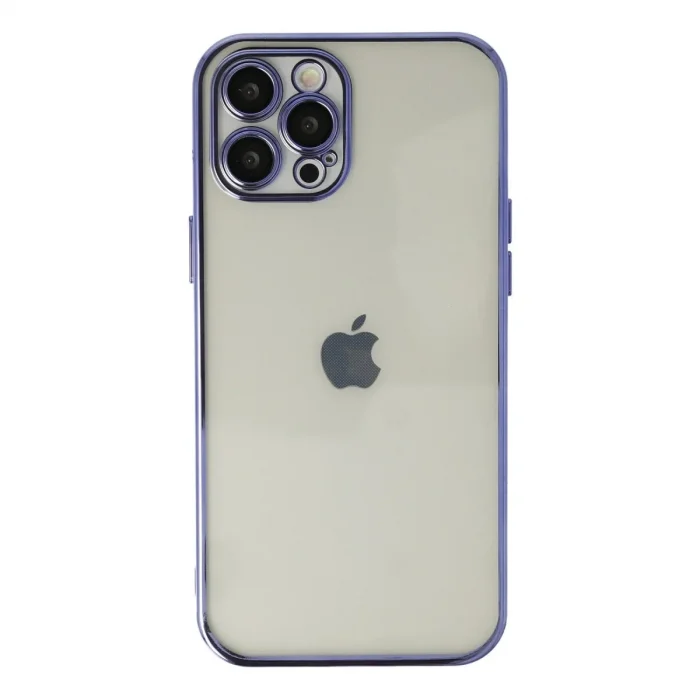 Apple İphone 12 Pro Max Kılıf Razer Lensli Silikon - Mor