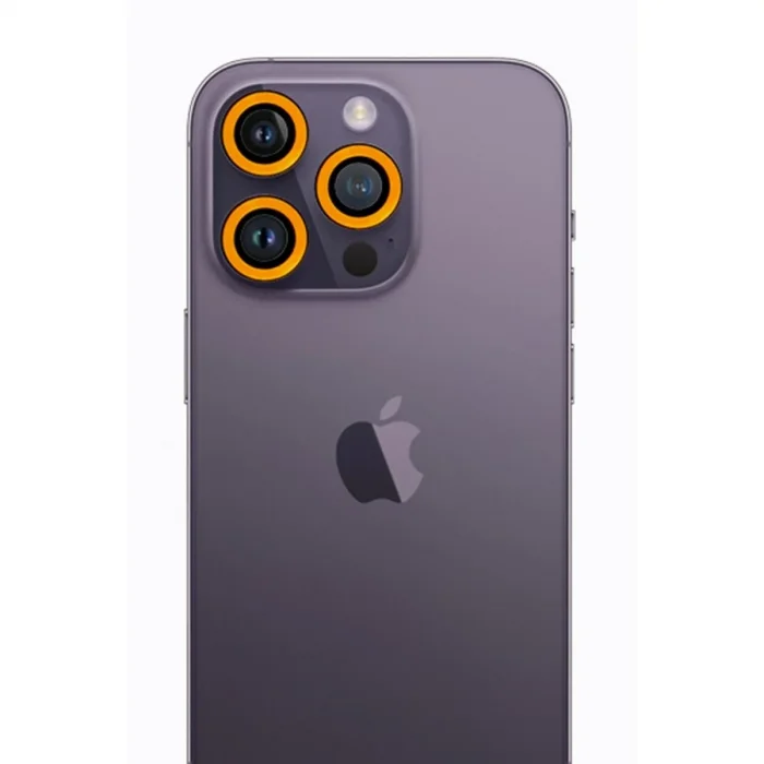 Apple İphone 12 Pro Max Neon Fosforlu Kamera Lens - Sarı