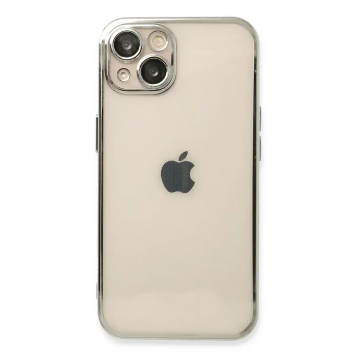 Apple İphone 13 Kılıf Razer Lensli Silikon - Gümüş