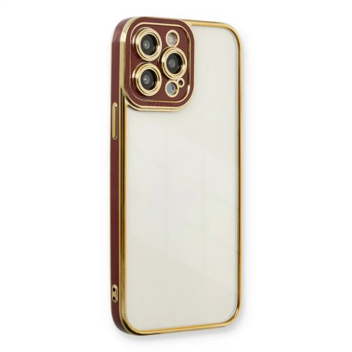 İphone 13 Pro Kılıf Liva Lens Silikon - Bordo